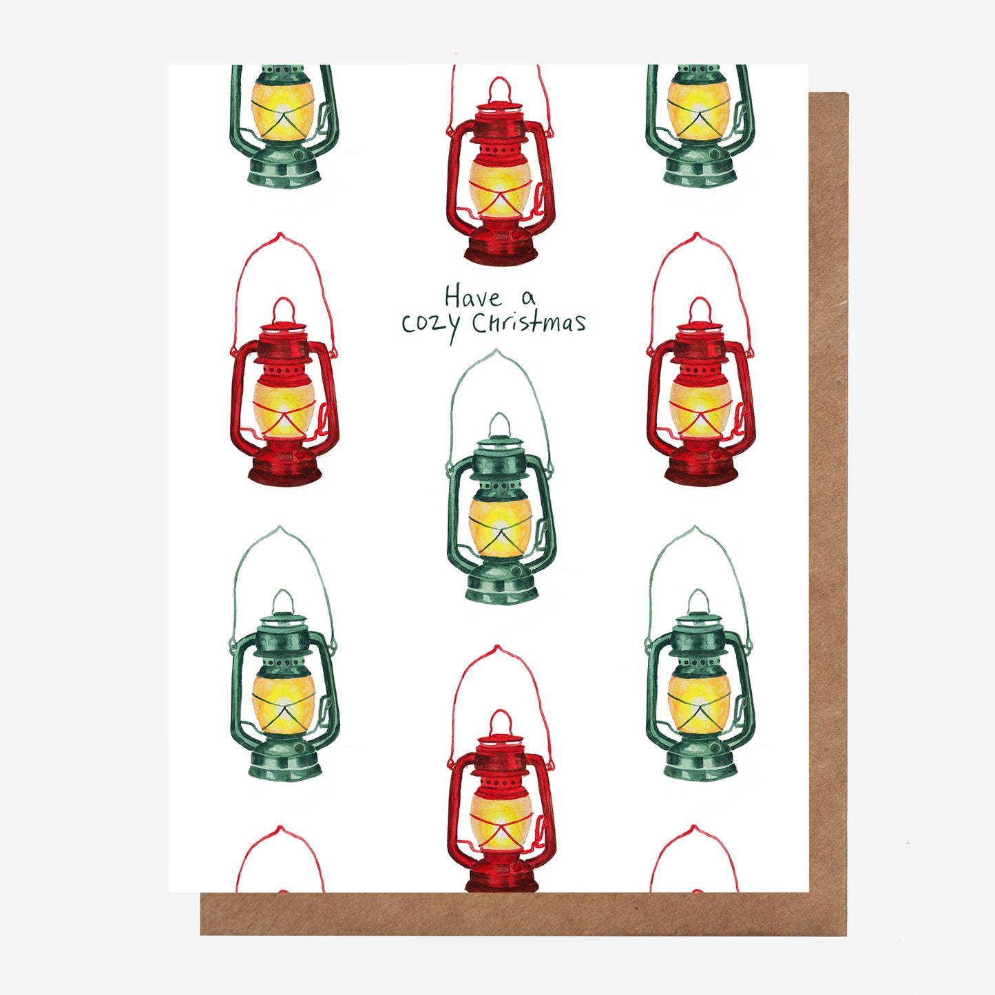 Cozy Christmas Vintage Lanterns Card